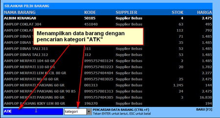 Menampilkan Data Barang Berdasarkan Kategori dalam Form Penjualan Barang 4