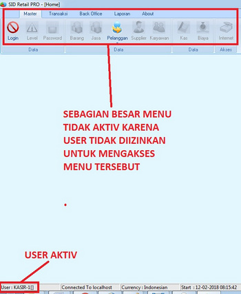 Menentukan Hak Akses Penggunaan Program Kasir Pada User